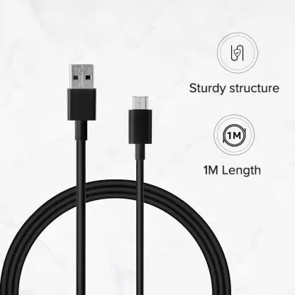 Mi USB Type C Cable 3 A 1 m 28356,USBC100T  (Compatible with Mobile, Black, One Cable) Mi USB Type C Cable 3 A 1 m 28356,USBC100T  (Compatible with Mobile, Black, One Cable)